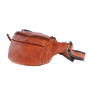 Рыжая кожаная сумка на пояс маленького размера Ashwood D102 (Tan)