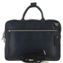 Cумка мужская для документов из натуральной кожи Ashwood K46 Black (Черный)