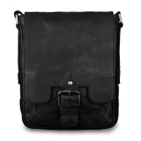 Чоловіча шкіряна сумка через плече Ashwood 8341 Black