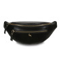 Чорна сумка на пояс із гладкої телячої шкіри Ashwood V32 Black