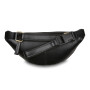 Чорна сумка на пояс із гладкої телячої шкіри Ashwood V32 Black