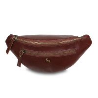 Коричнева шкіряна сумка бананка Ashwood V32 Chestnut