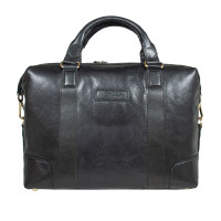 Чорна ділова сумка для документів та ноутбука Ashwood G34 Black