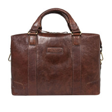 Коричнева чоловіча шкіряна сумка для ноутбука 15,4" Ashwood G34 BRANDY