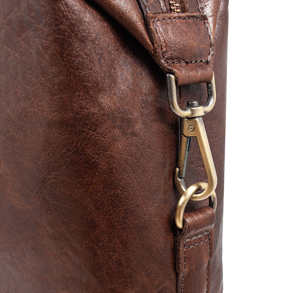 Коричнева чоловіча шкіряна сумка для ноутбука 15,4" Ashwood G34 BRANDY