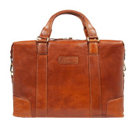 Руда шкіряна сумка під документи та ноутбук 15,4" Ashwood G34 TAN