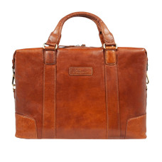 Руда шкіряна сумка під документи та ноутбук 15,4" Ashwood G34 TAN