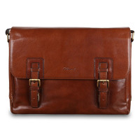 Світло-коричнева шкіряна сумка месенджер А-4 Ashwood Jasper Chestnut Brown
