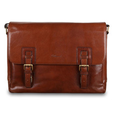 Світло-коричнева шкіряна сумка месенджер А-4 Ashwood Jasper Chestnut Brown