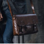 Світло-коричнева шкіряна сумка месенджер А-4 Ashwood Jasper Chestnut Brown