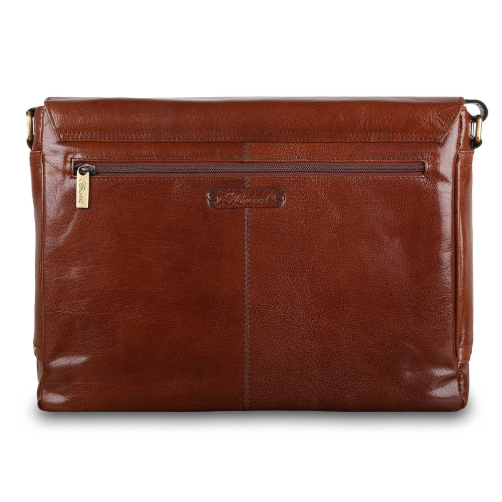 Світло-коричнева шкіряна сумка месенджер А-4 Ashwood Jasper Chestnut Brown