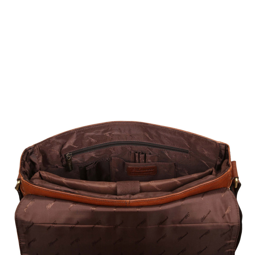 Світло-коричнева шкіряна сумка месенджер А-4 Ashwood Jasper Chestnut Brown
