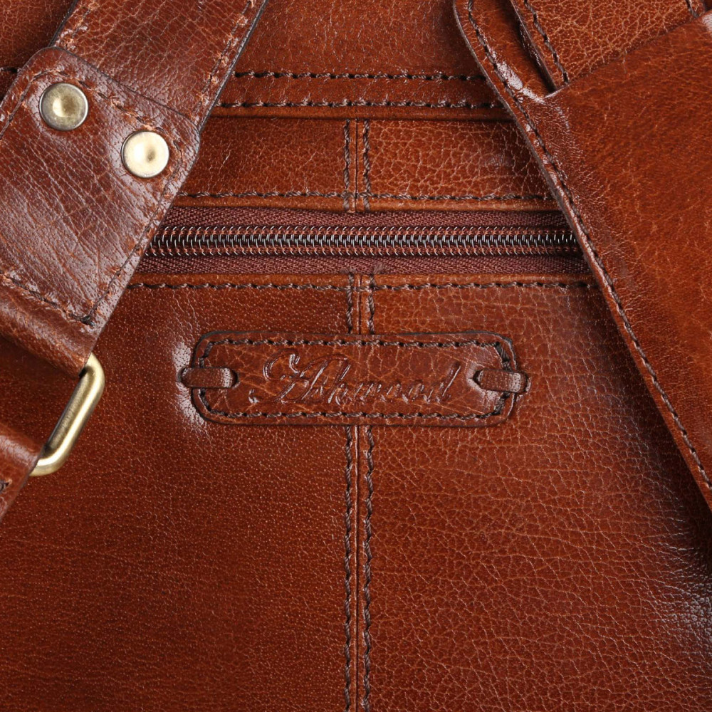 Світло-коричнева шкіряна сумка месенджер А-4 Ashwood Jasper Chestnut Brown