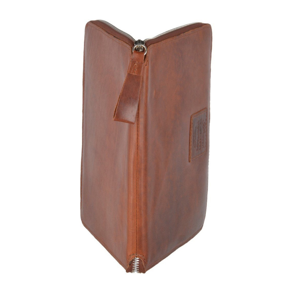 Світло-коричнева папка формату А5 з натуральної шкіри Ashwood 1660 Chestnut
