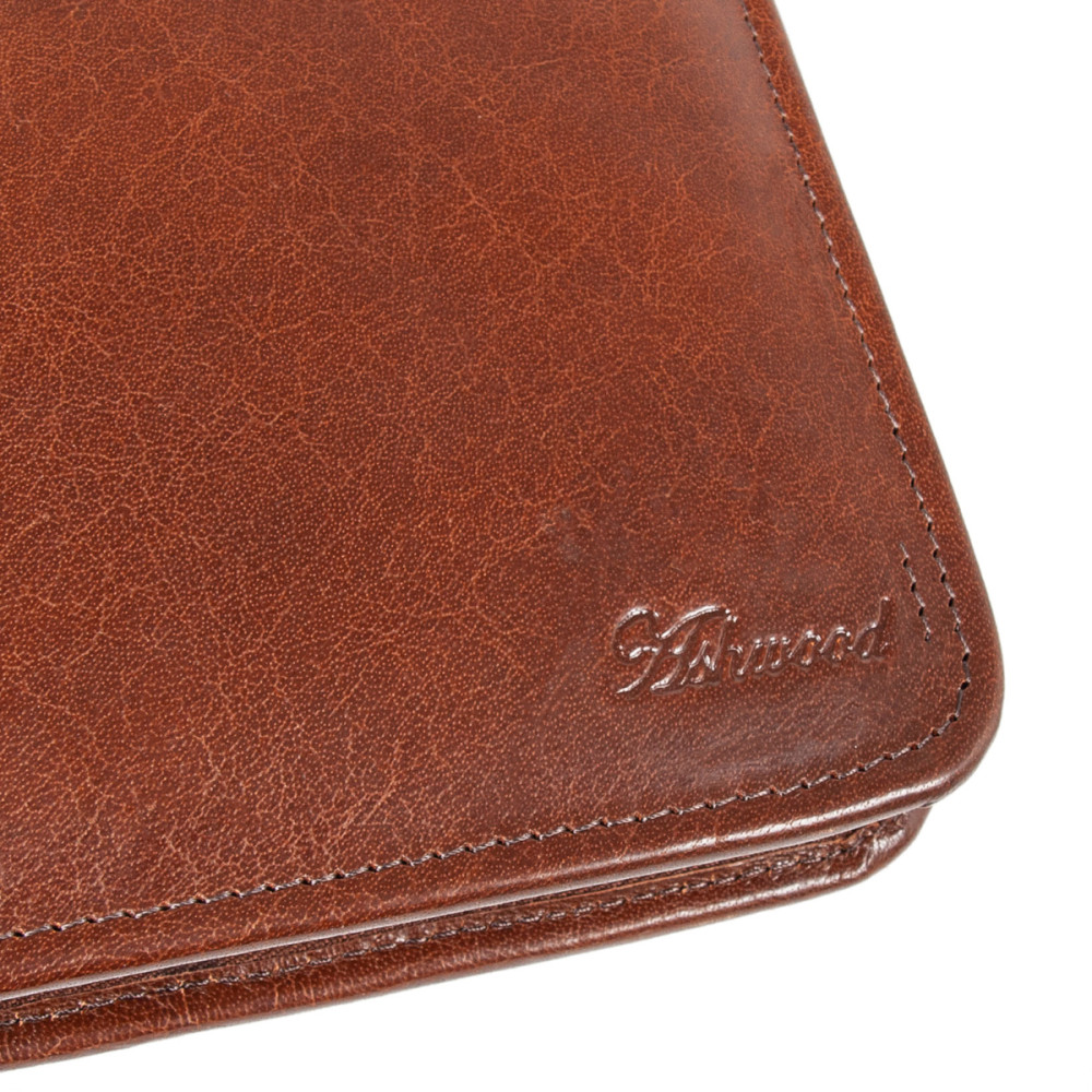 Світло-коричнева шкіряна папка під документи Ashwood A4 ZIP Chestnut