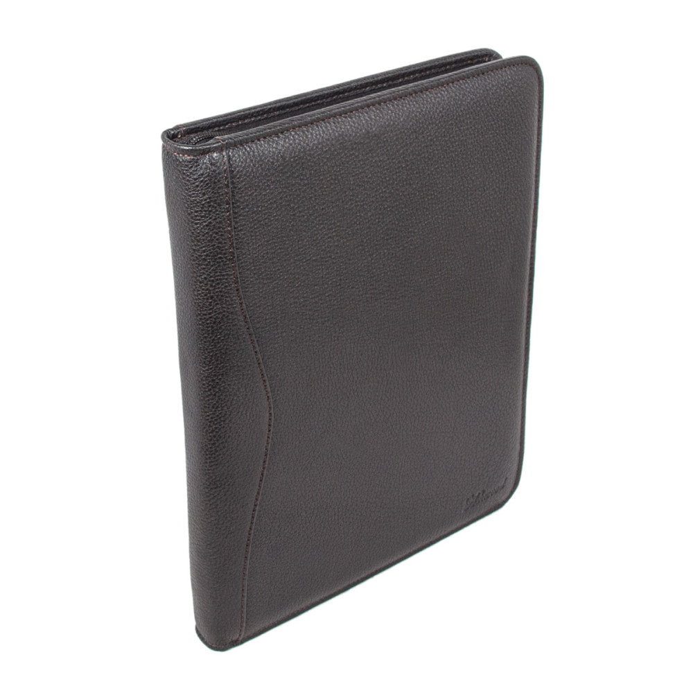 Темно-коричнева шкіряна папка формату A4 Ashwood A4 ZIP Brown