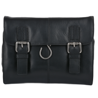 Чорний шкіряний несесер унісекс Ashwood Leather Phil Black