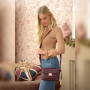 Жіноча шкіряна сумка через плече бордового кольору Ashwood C50 BORDO