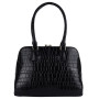 Чорна жіноча сумка зі шкіри під рептилію Ashwood C53 Black