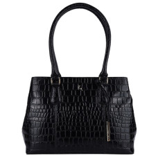 Чорна жіноча сумка зі шкіри крокодила Ashwood C54 Black