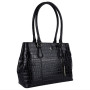 Чорна жіноча сумка зі шкіри крокодила Ashwood C54 Black