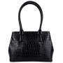 Чорна жіноча сумка зі шкіри крокодила Ashwood C54 Black