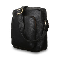 Маленька чоловіча шкіряна сумка через плече Ashwood Leather M55 Black