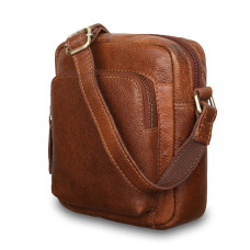 Маленька чоловіча шкіряна сумка через плече Ashwood Leather M55 Tan