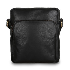 Чорна шкіряна сумка через плече Ashwood M56 Black