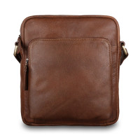 Коньячна шкіряна сумка через плече Ashwood M56 Cognac