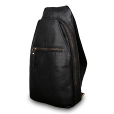 Чоловічий шкіряний рюкзак-слінг Ashwood M53 Black