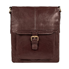 Коричнева шкіряна сумка через плече формату A4 Ashwood G32 Brandy