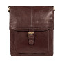 Коричнева шкіряна сумка через плече формату A4 Ashwood G32 Brandy