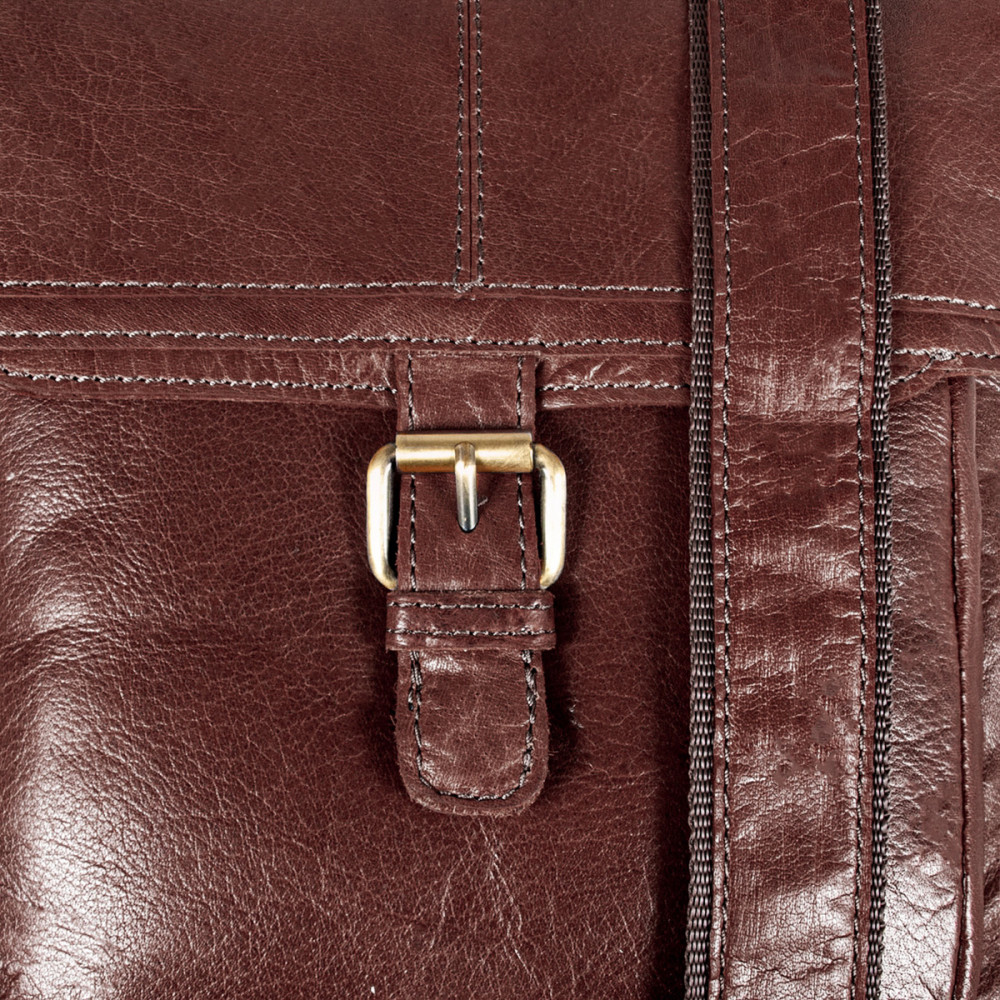 Коричнева шкіряна сумка через плече формату A4 Ashwood G32 Brandy