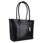 Містка жіноча сумка зі шкіри під рептилію Ashwood C56 Black