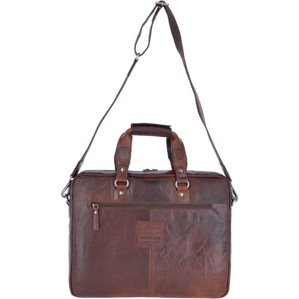 Чоловічий шкіряний портфель коричневого Ashwood Leather F83 Brandy