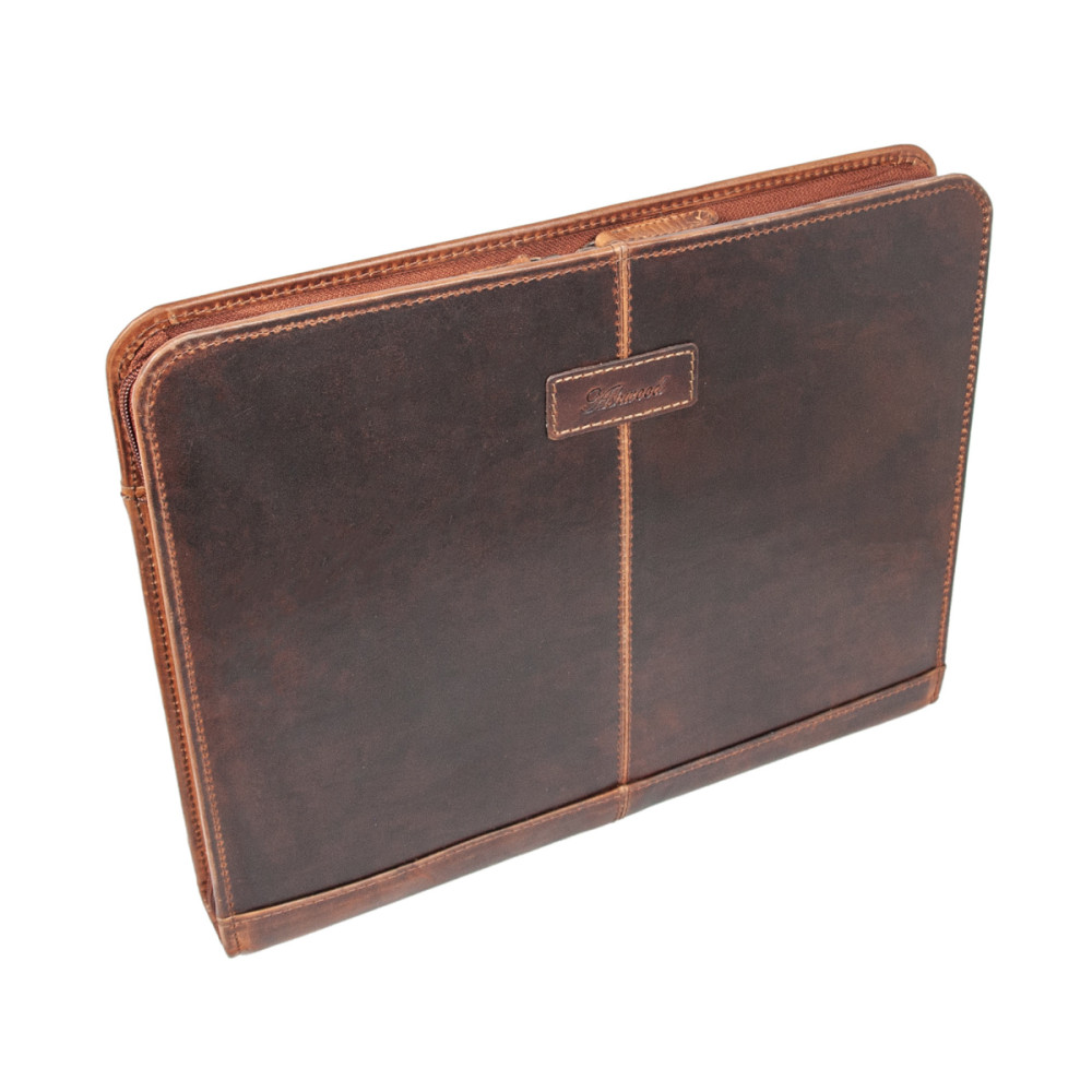 Коричнева шкіряна папка для документів Ashwood Leather Noah Vintage Tan