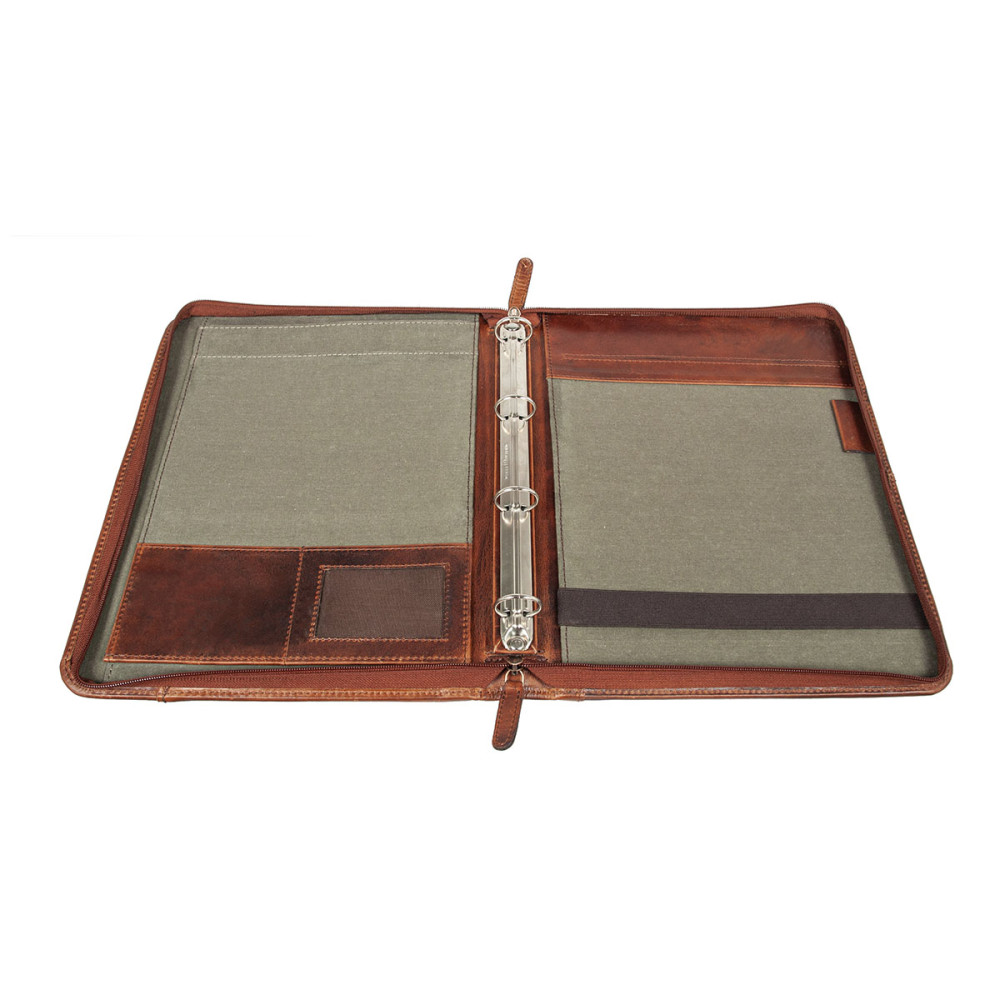 Коричнева шкіряна папка для документів Ashwood Leather Noah Vintage Tan