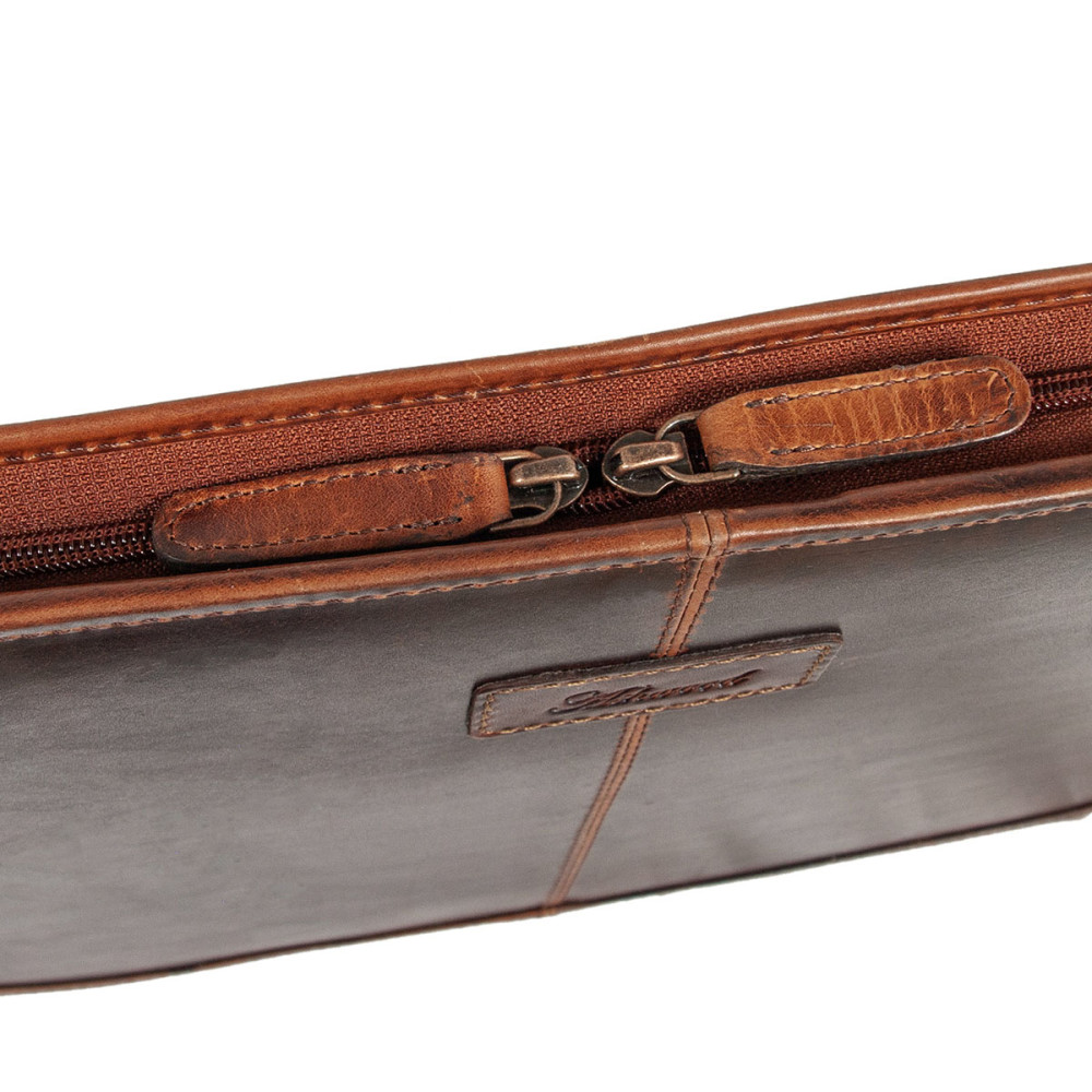 Коричнева шкіряна папка для документів Ashwood Leather Noah Vintage Tan