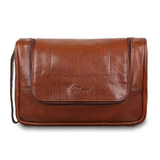 Несесер шкіряний із гладкої шкіри Ashwood Leather 89145 Chestnut Brown