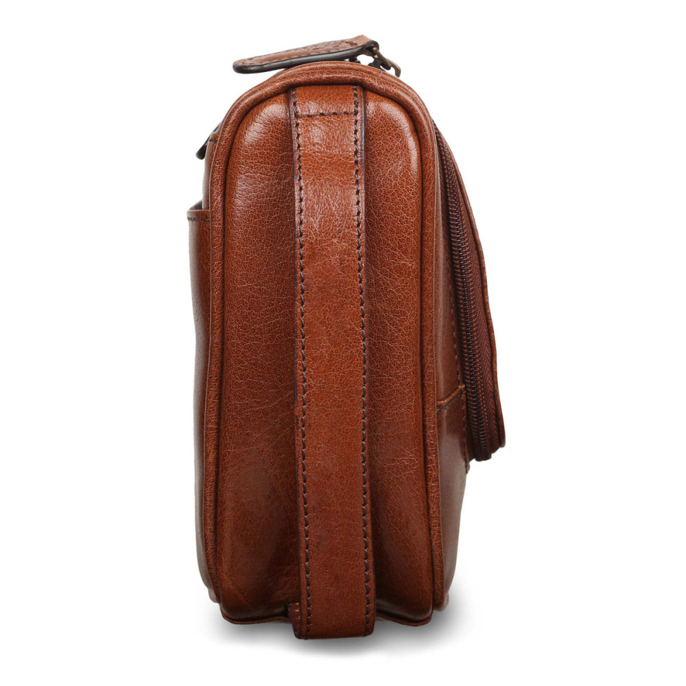 Несесер шкіряний із гладкої шкіри Ashwood Leather 89145 Chestnut Brown
