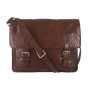 Чоловіча шкіряна сумка через плече із клапаном Ashwood Leather Josh Chestnut Brown