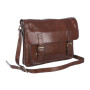 Чоловіча шкіряна сумка через плече із клапаном Ashwood Leather Josh Chestnut Brown