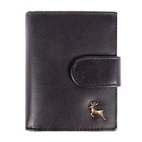 Маленький женский кошелёк из гладкой телячьей кожи Ashwood V61 Black