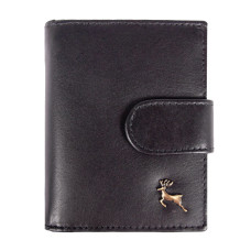 Маленький женский кошелёк из гладкой телячьей кожи Ashwood V61 Black