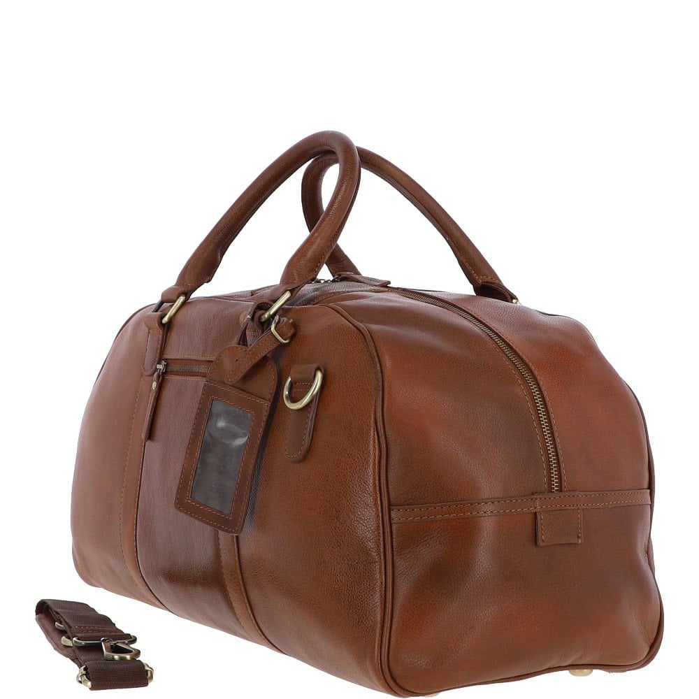 Шкіряна дорожня сумка коричневого кольору Ashwood Leather M-58 Tan