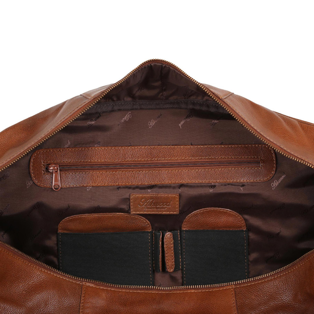 Шкіряна дорожня сумка коричневого кольору Ashwood Leather M-58 Tan