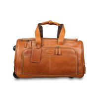 Шкіряна валіза на колесах коньячного кольору Ashwood Leather 8146 TAN