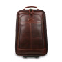 Тёмно-коричневый кожаный чемодан с ручкой на колёсах Ashwood Leather 8148 Brown