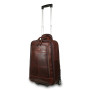 Тёмно-коричневый кожаный чемодан с ручкой на колёсах Ashwood Leather 8148 Brown